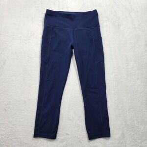 Fengbay Leggings‎ Womens S Blue Capri High Rise Pockets Yoga Gym Running Workout